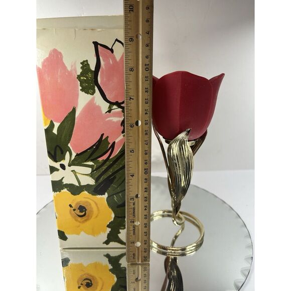 Vintage Avon Flaming Tulip Candle Holder And Candle‎ - Picture 3 of 5
